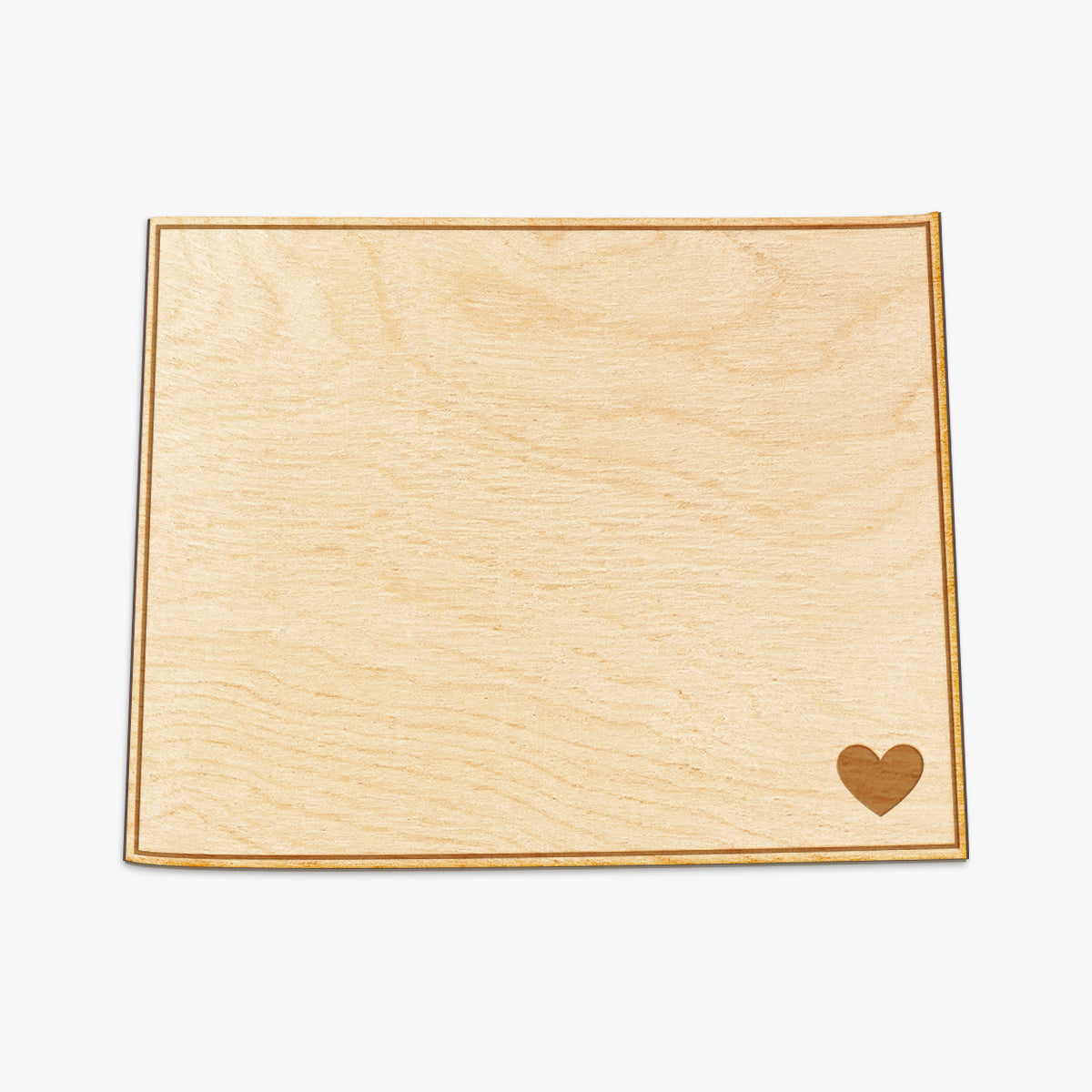 Wyoming Cut Sign With Custom Engraved Heart Placement