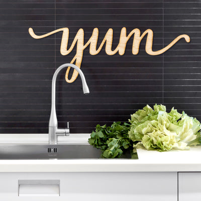 Yum Script Wood Sign