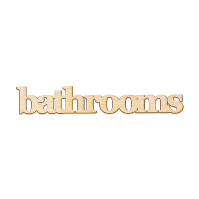 bathrooms Wood Sign
