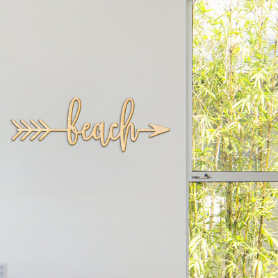 Beach Arrow Wood Sign