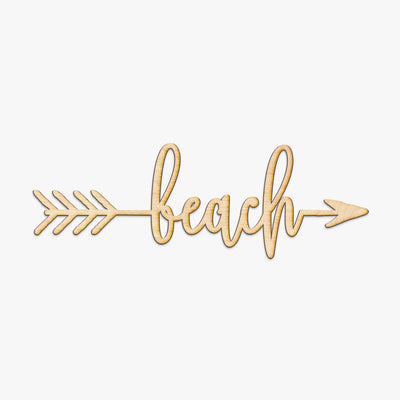 Beach Arrow Wood Sign