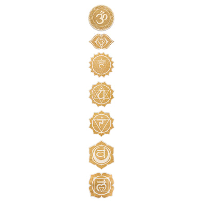 Chakra Set Engraved Wood Signs