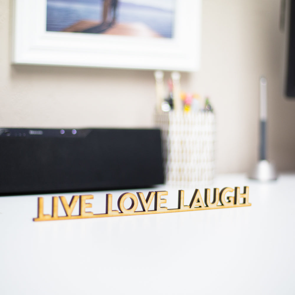Freestanding Block Word Custom Wood Cut Sign