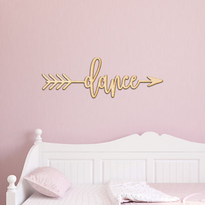 Dance Arrow Wood Sign