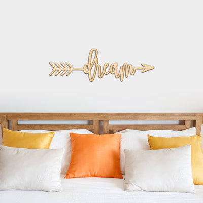 Dream Arrow Wood Sign