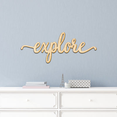 explore Wood Sign