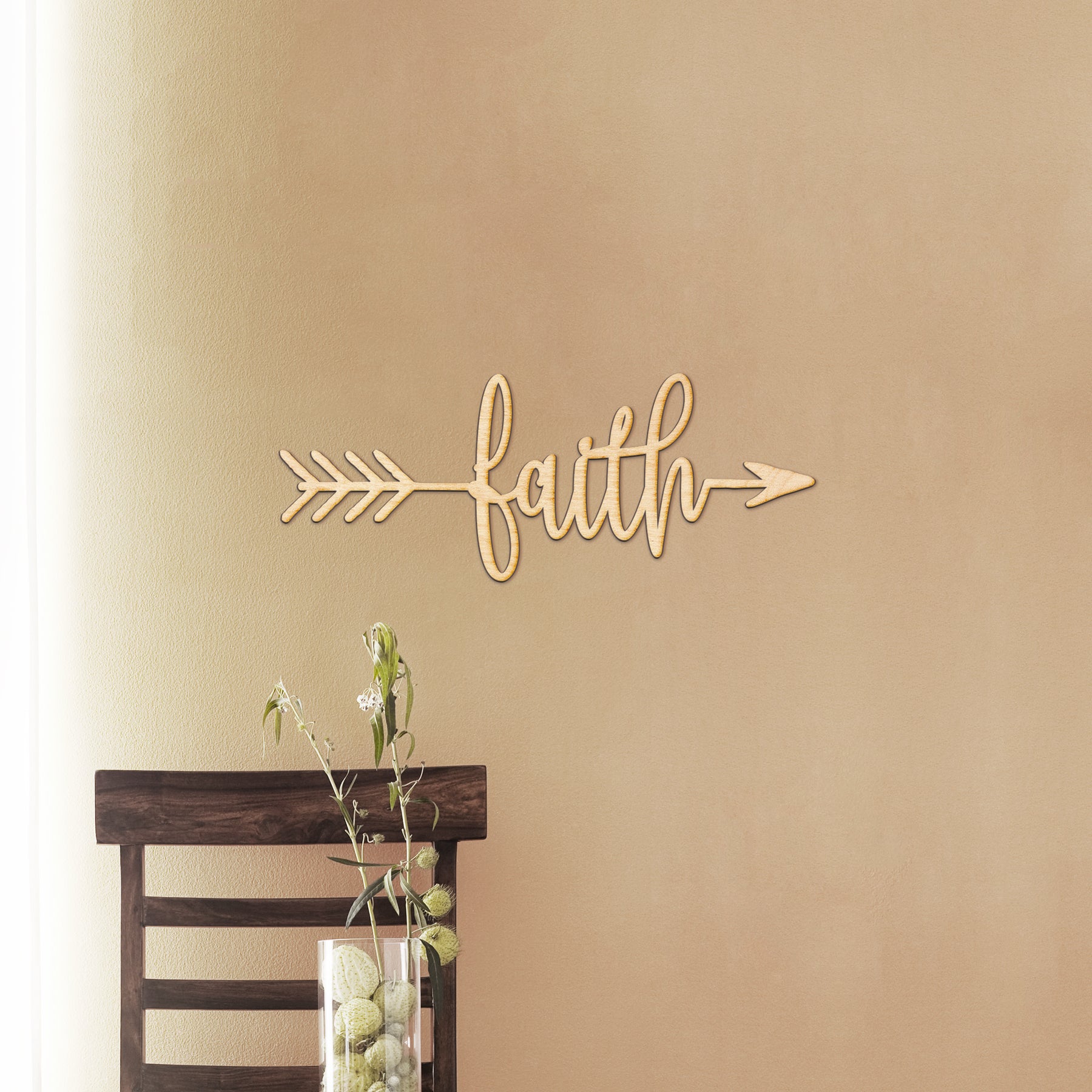Faith Arrow Wood Sign