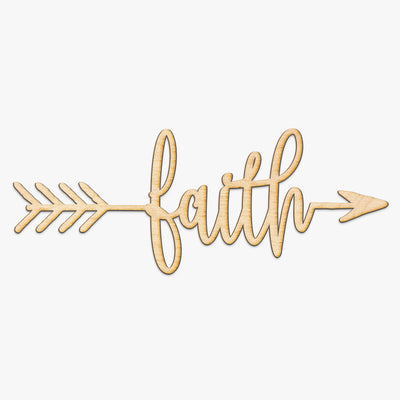 Faith Arrow Wood Sign