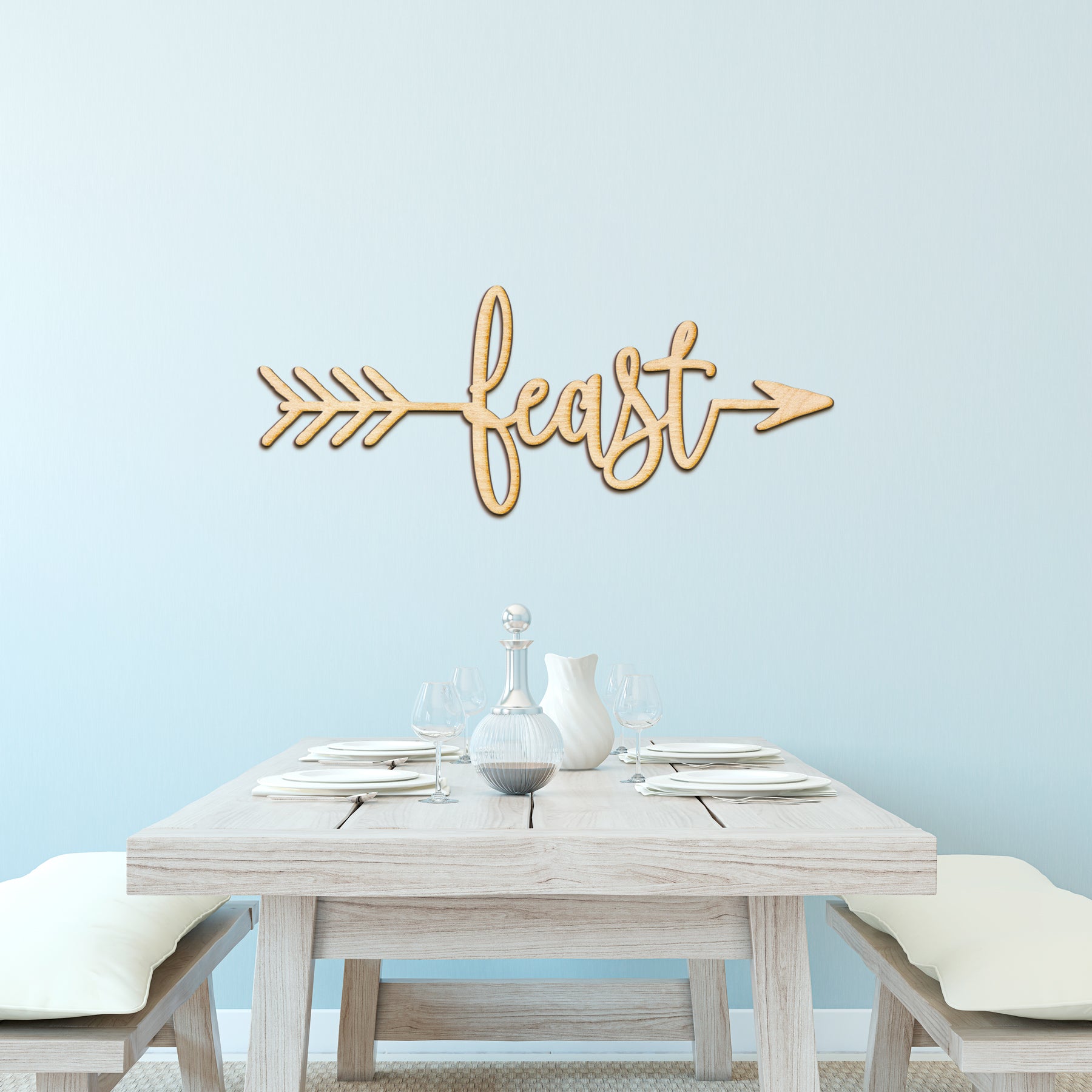Feast Arrow Wood Sign