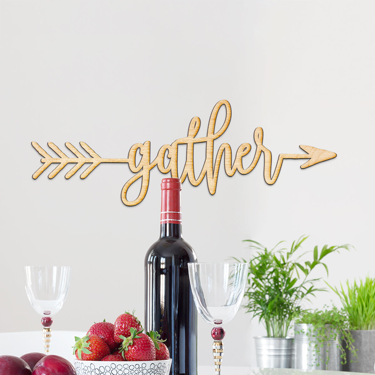 Gather Arrow Wood Sign