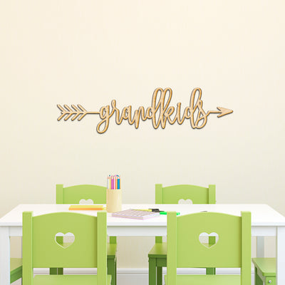 Grandkids Arrow Wood Sign