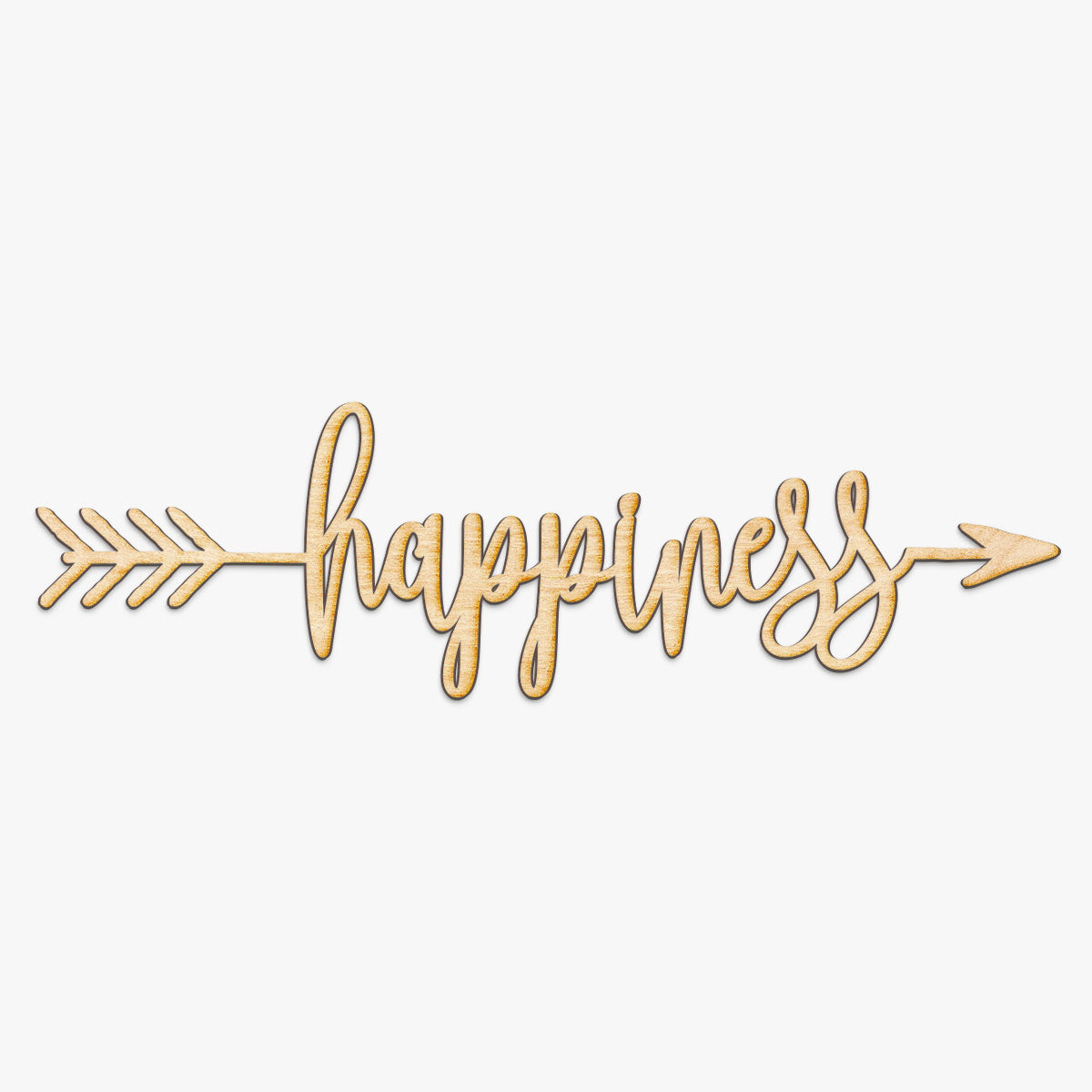 Happiness Arrow Wood Sign