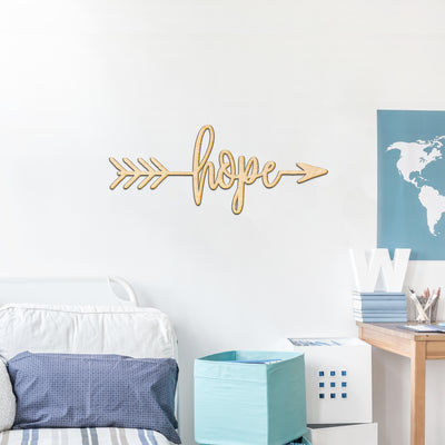 Hope Arrow Wood Sign