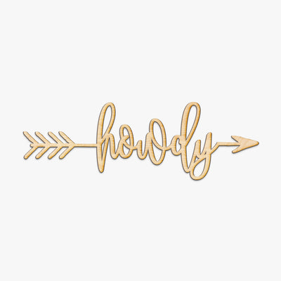 Howdy Arrow Wood Sign