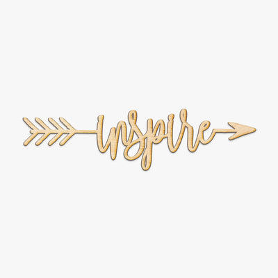 Inspire Arrow Wood Sign