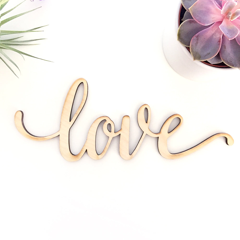 Script Love Wood Sign