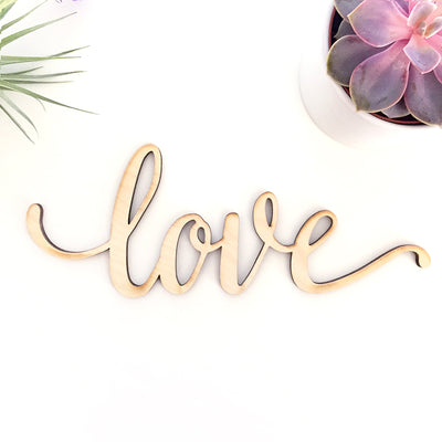 Script Love Wood Sign