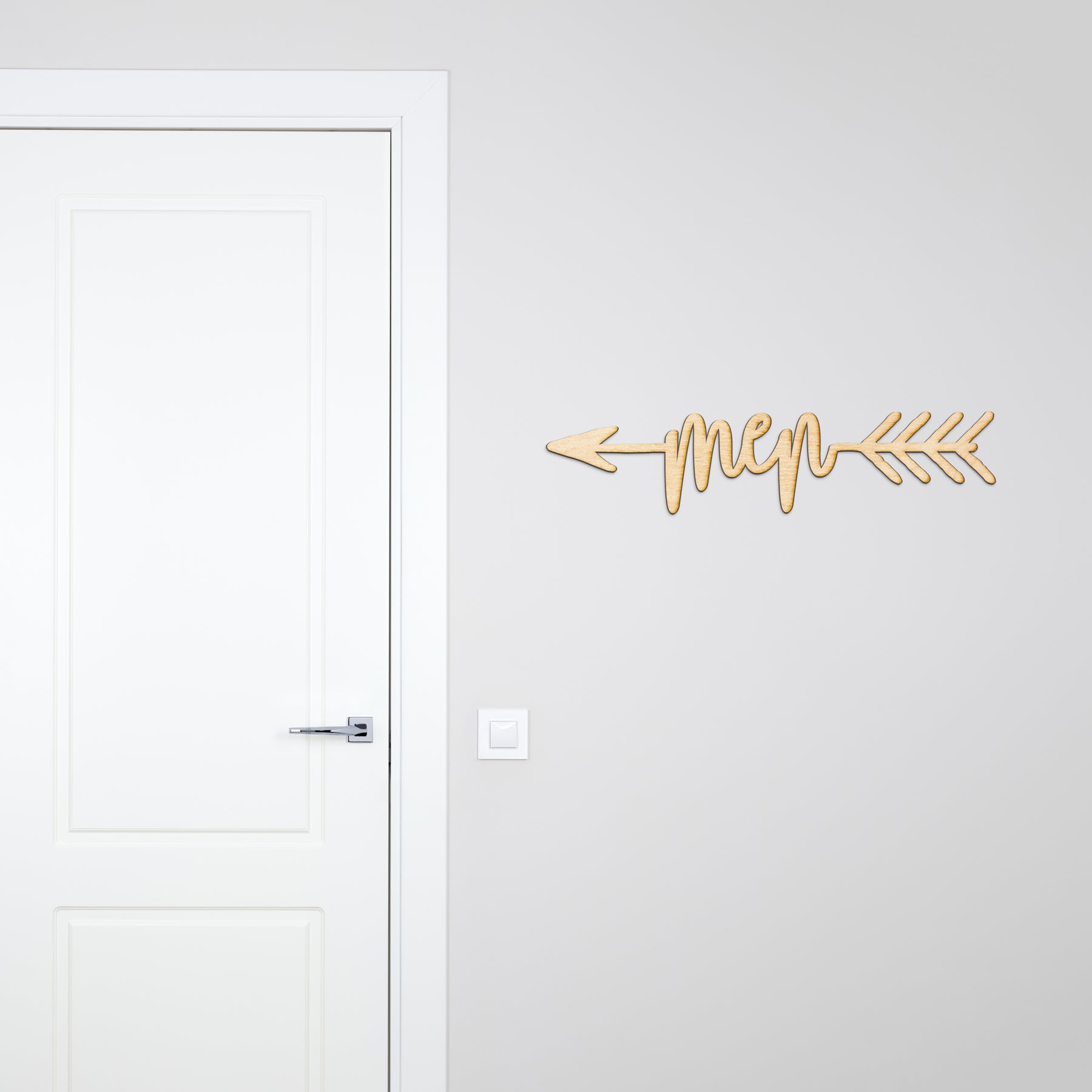 Men Arrow Wood Sign