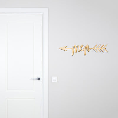 Men Arrow Wood Sign