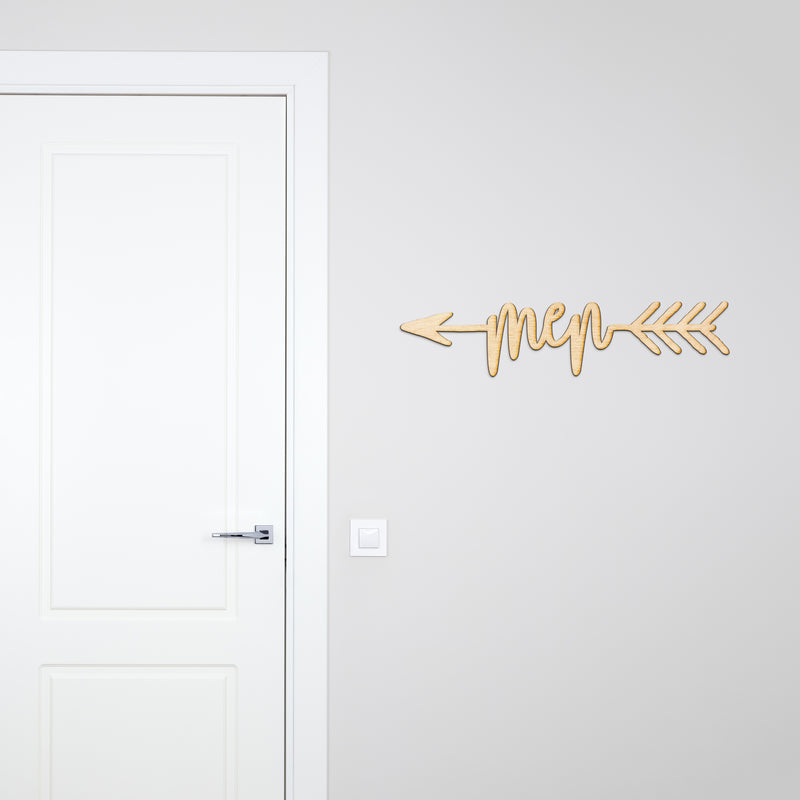 Men Arrow Wood Sign