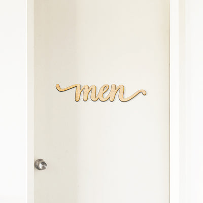 men Wood Sign