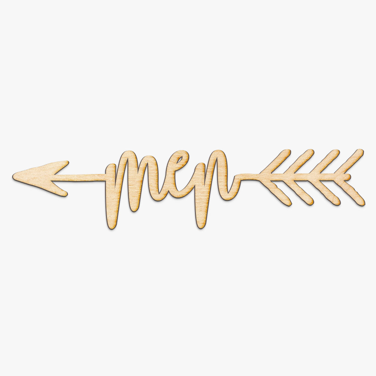 Men Arrow Wood Sign