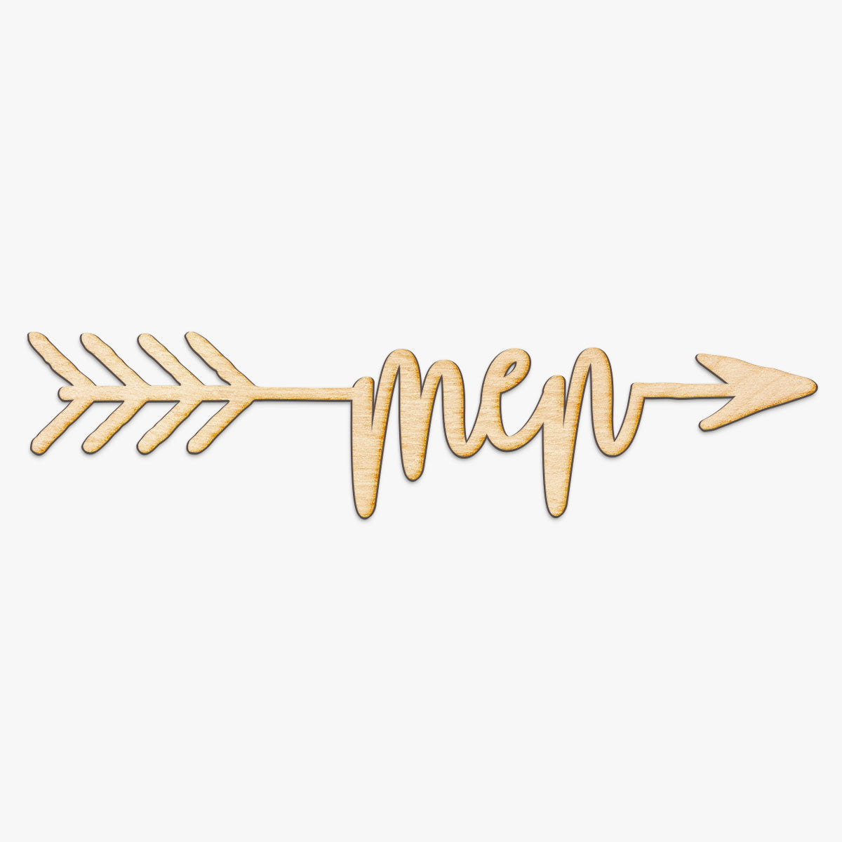 Men Arrow Wood Sign