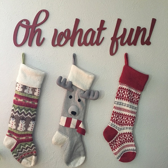 Oh What Fun! Script Wood Cut Set