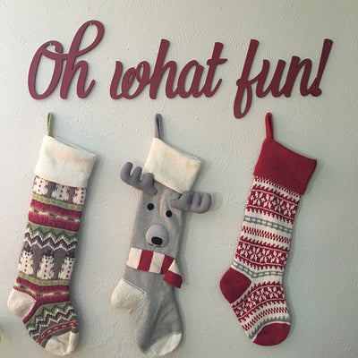 Oh What Fun! Script Wood Cut Set