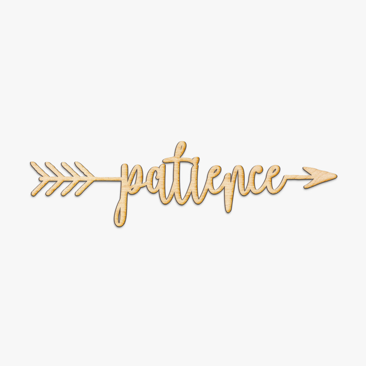 Patience Arrow Wood Sign
