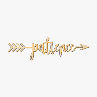 Patience Arrow Wood Sign