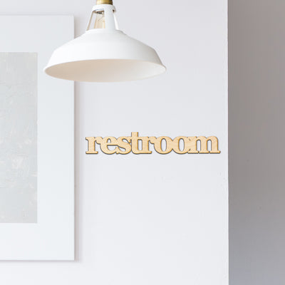 restroom Wood Sign