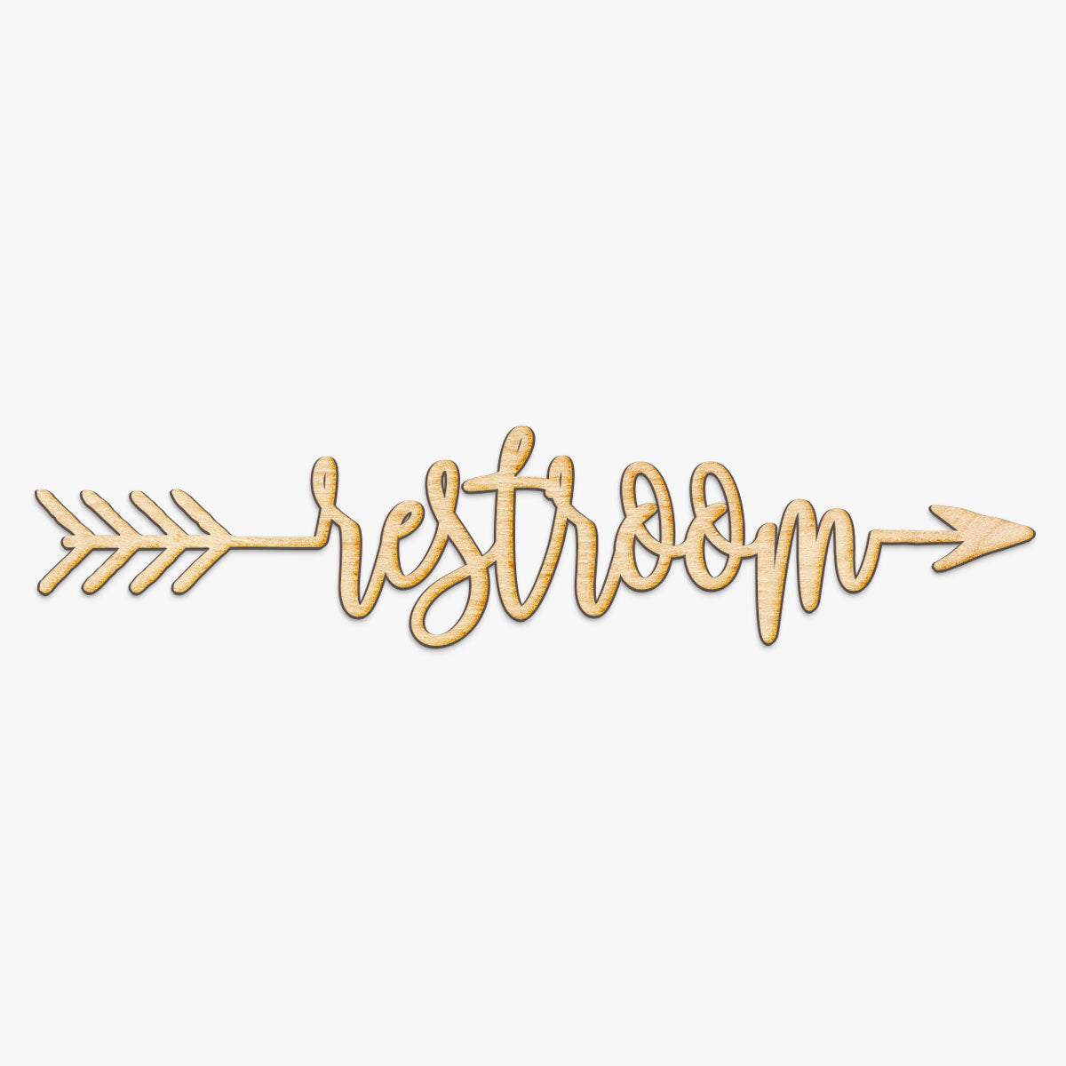 Restroom Arrow Wood Sign