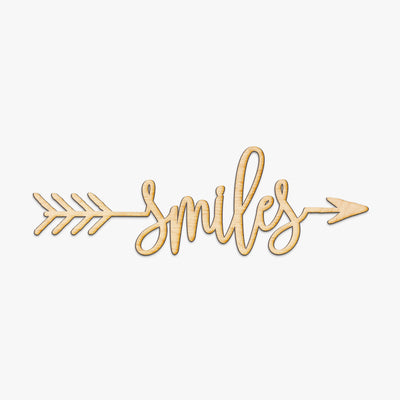 Smiles Arrow Wood Sign