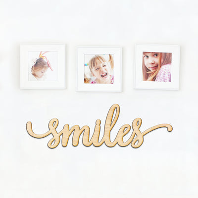 smiles Wood Sign