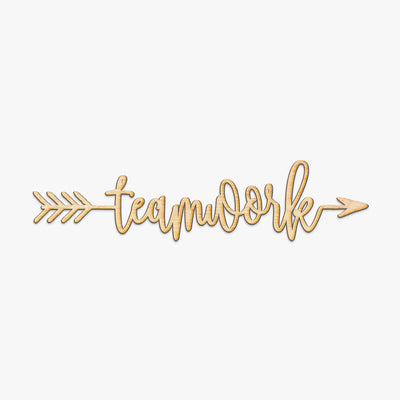 Teamwork Arrow Wood Sign