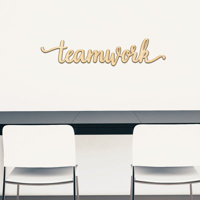 Teamwork Wood Sign