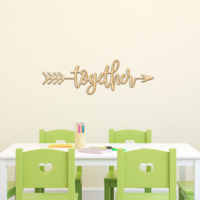 Together Arrow Wood Sign