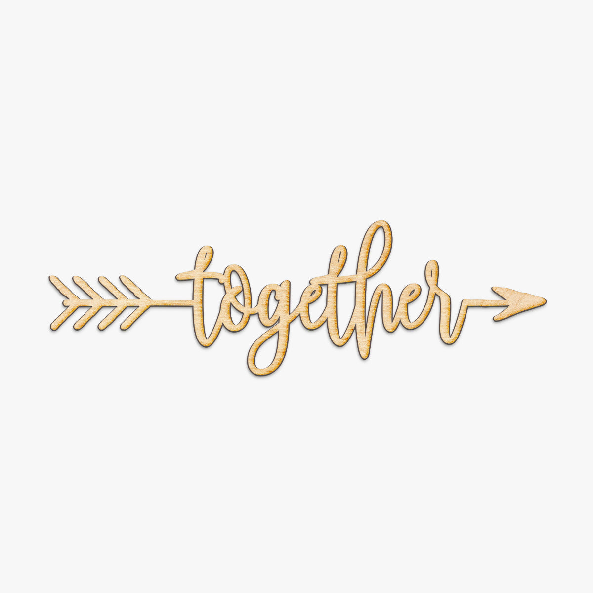 Together Arrow Wood Sign