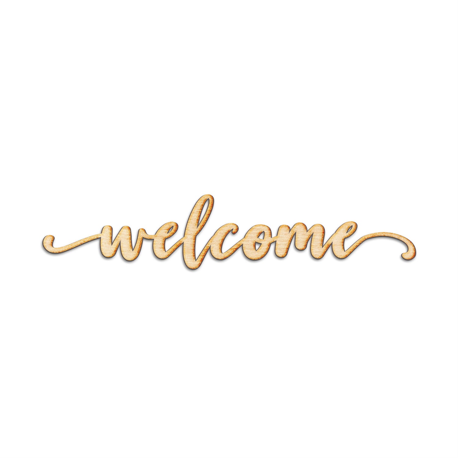 Welcome Neverland Script Wood Cut Sign
