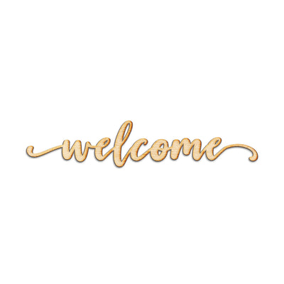 Welcome Neverland Script Wood Cut Sign