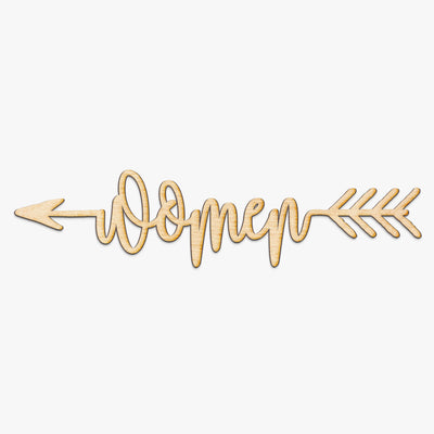 Women Arrow Wood Sign