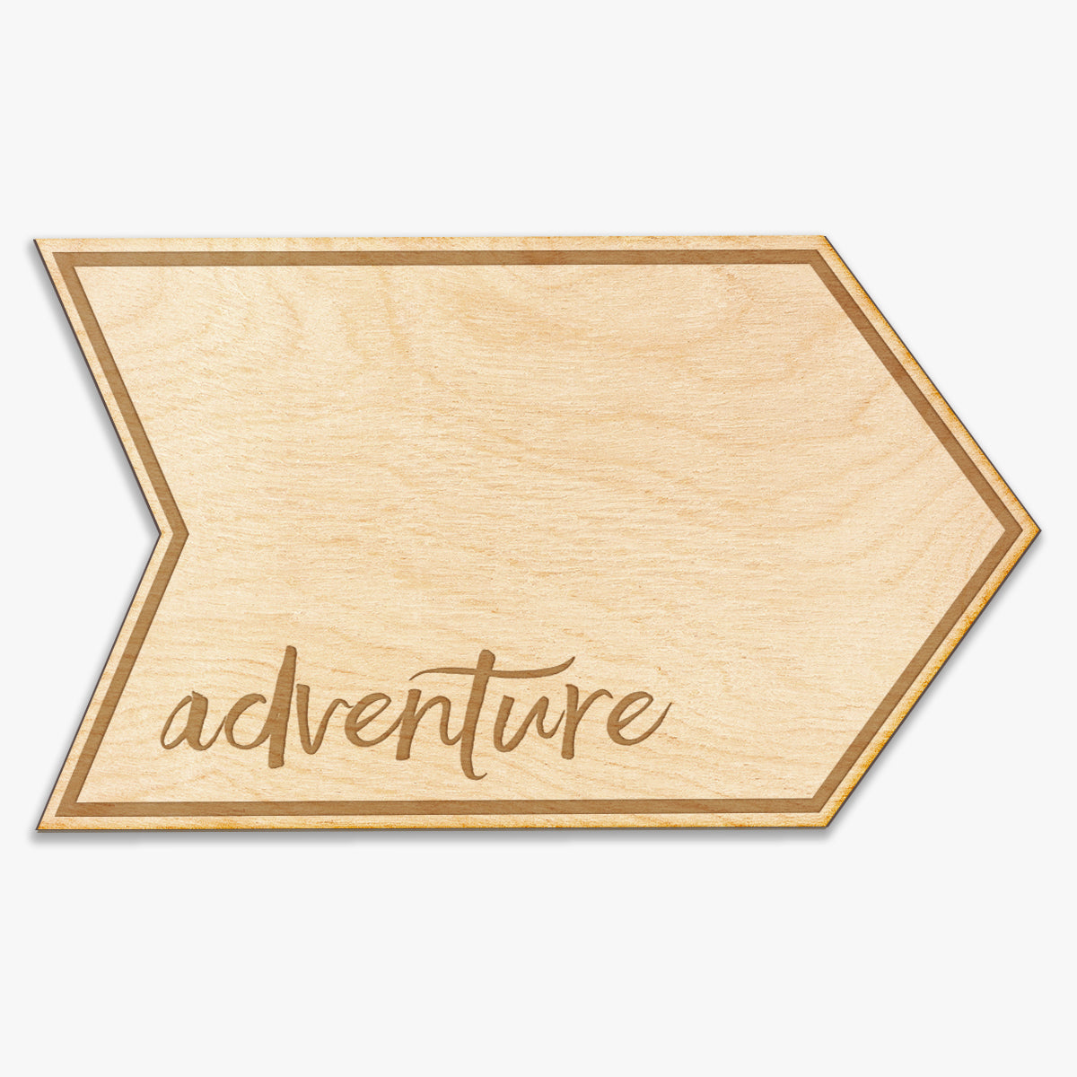 Adventure Arrow Wood Sign