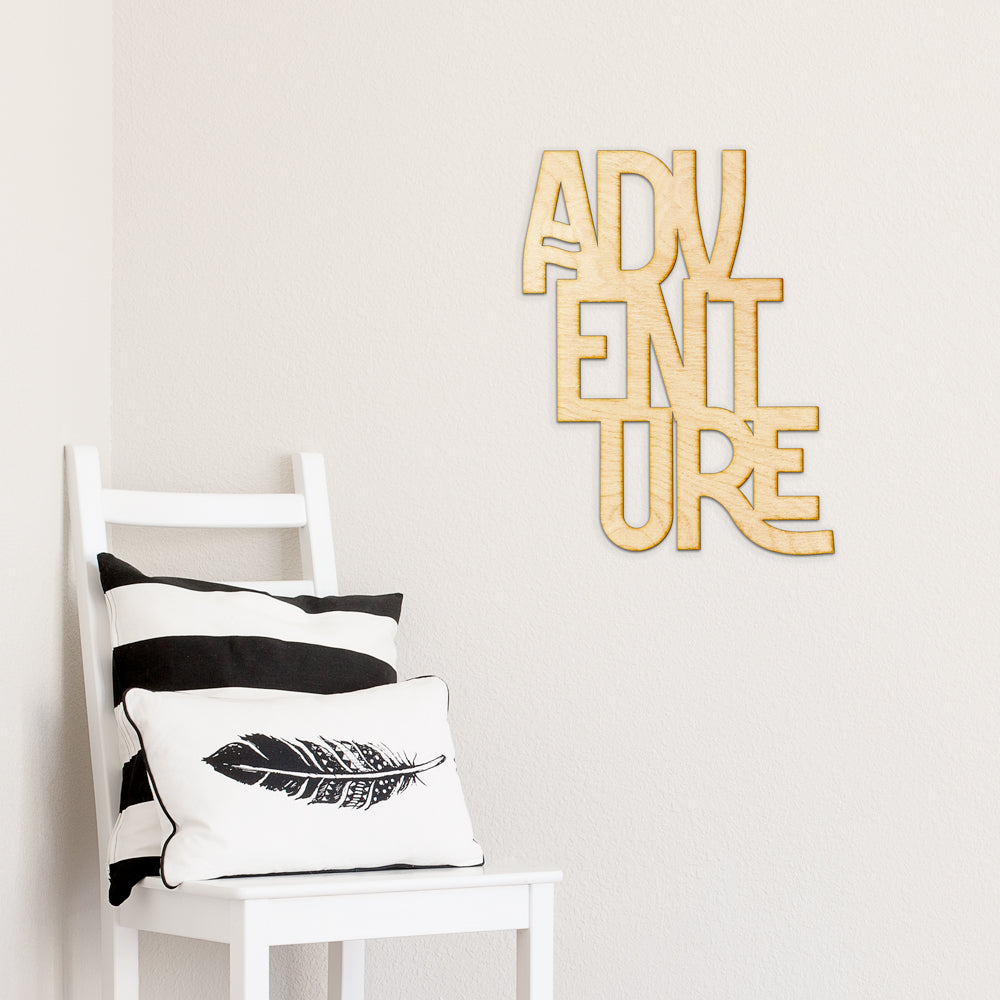 Adventure Stacked Wood Sign
