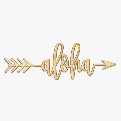 Aloha Arrow Wood Sign