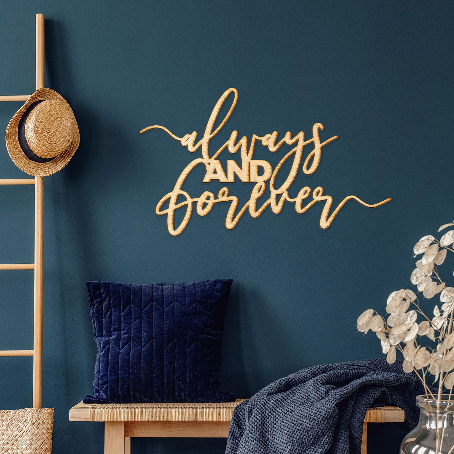 Always and Forever Wood Cut Sign