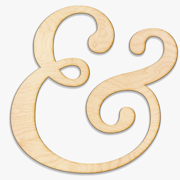  Ampersand Symbol, White Wood, 9 inches, Mardel
