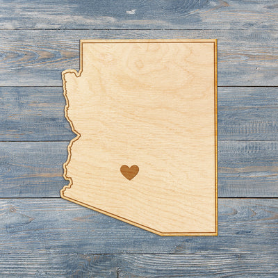 Arizona Cut Sign With Custom Engraved Heart Placement