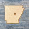 Arkansas Cut Sign With Custom Engraved Heart Placement