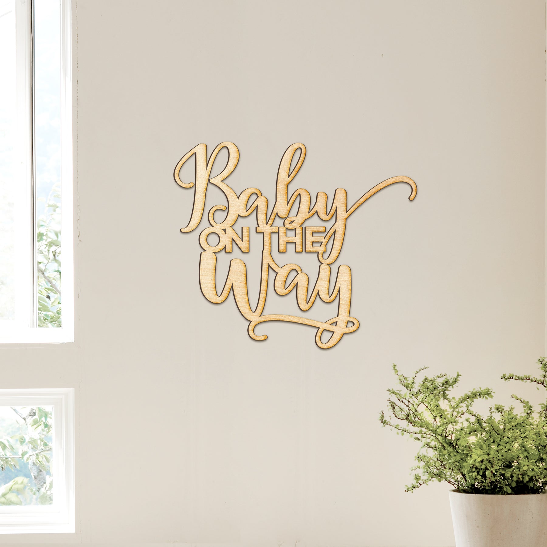 Baby on the Way Wood Sign